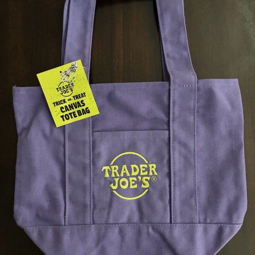 Trader Joe's Purple Canvas Tote Bag